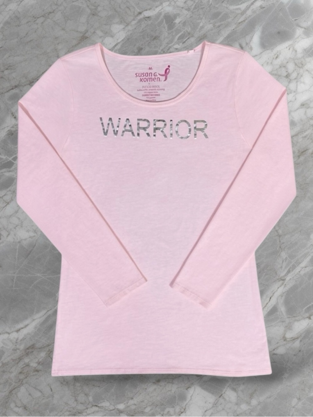Earth Yoga Susan G Komen Warrior Top Pink Tee Shirt Organic Bamboo Sustainable M